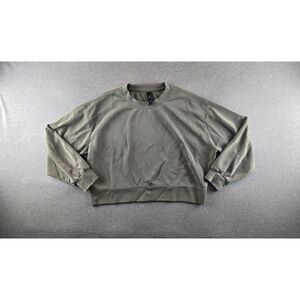 Adidas Oversized Sweatshirt Women's Small Green‎ Modal Cotton Blend Boxy Cropped